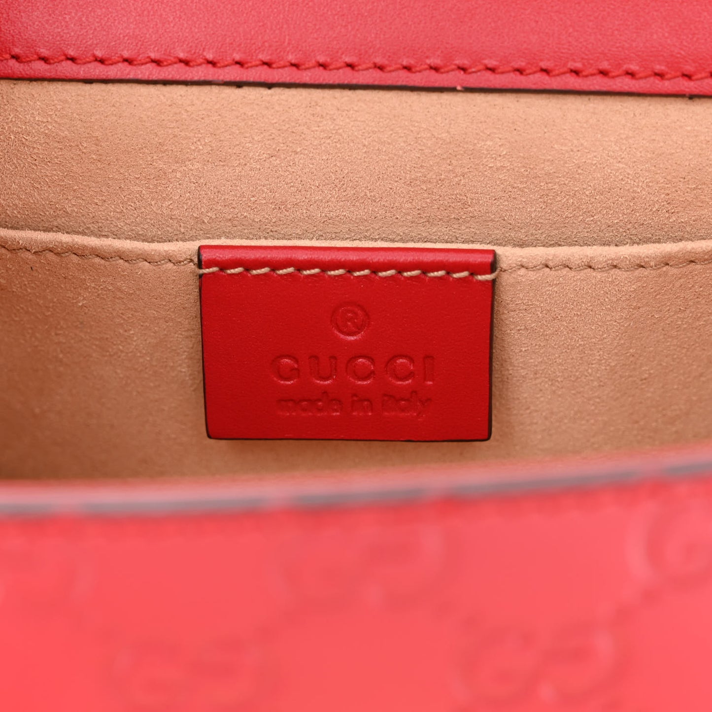 Guccissima Small Padlock Shoulder Bag Hibiscus Red