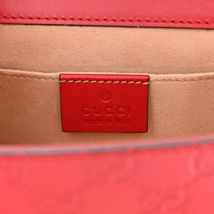 Gucci Guccissima Small Padlock Shoulder Bag Hibiscus Red 6 of 13