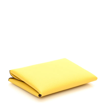 Hermes Epsom Calvi Duo Card Case Jaune De Naples 4 of 8