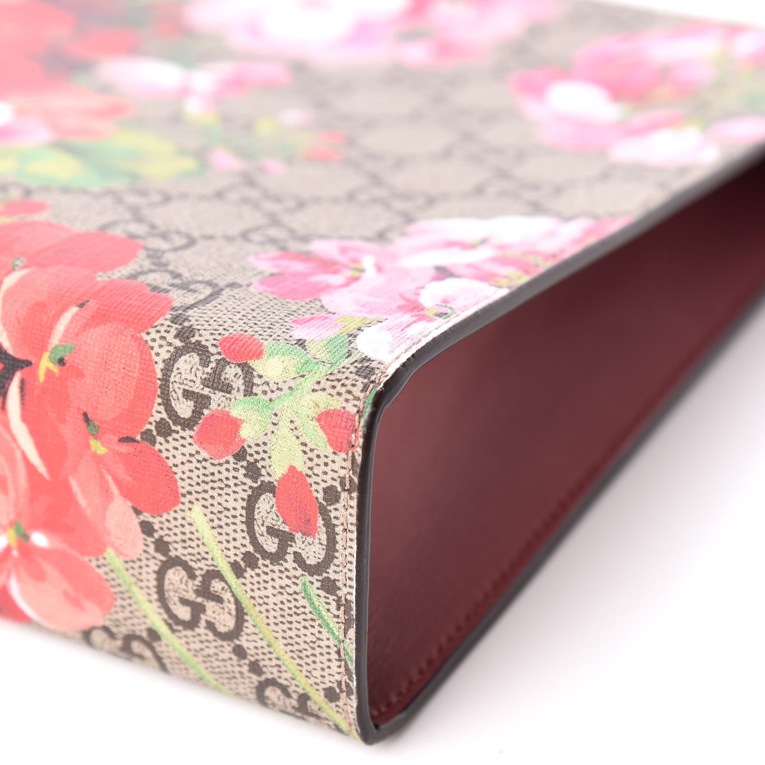Gucci GG Supreme Monogram Blooms Large Cosmetic Case Beige Multicolor Dry Rose 9 of 12