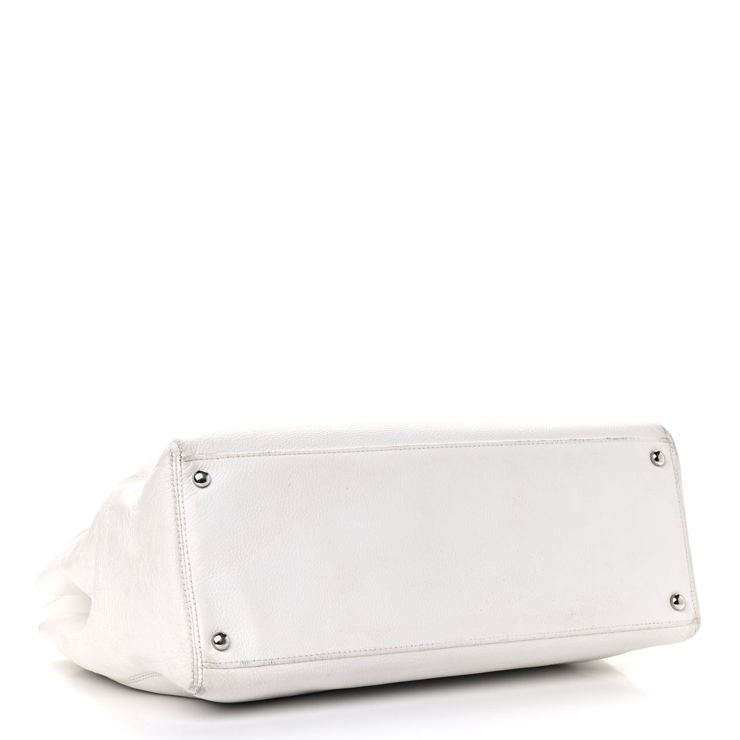 Calfskin Cerf Executive Shopper Tote White
