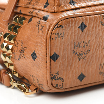 MCM Visetos Side Stud X-Mini Stark Backpack Cognac 11 of 13