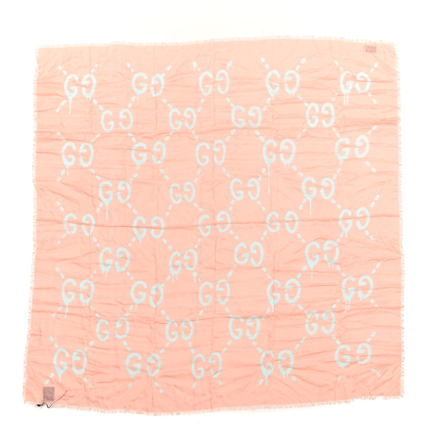 Modal Silk GG Writers Fringe Shawl Old Rose Sky Blue