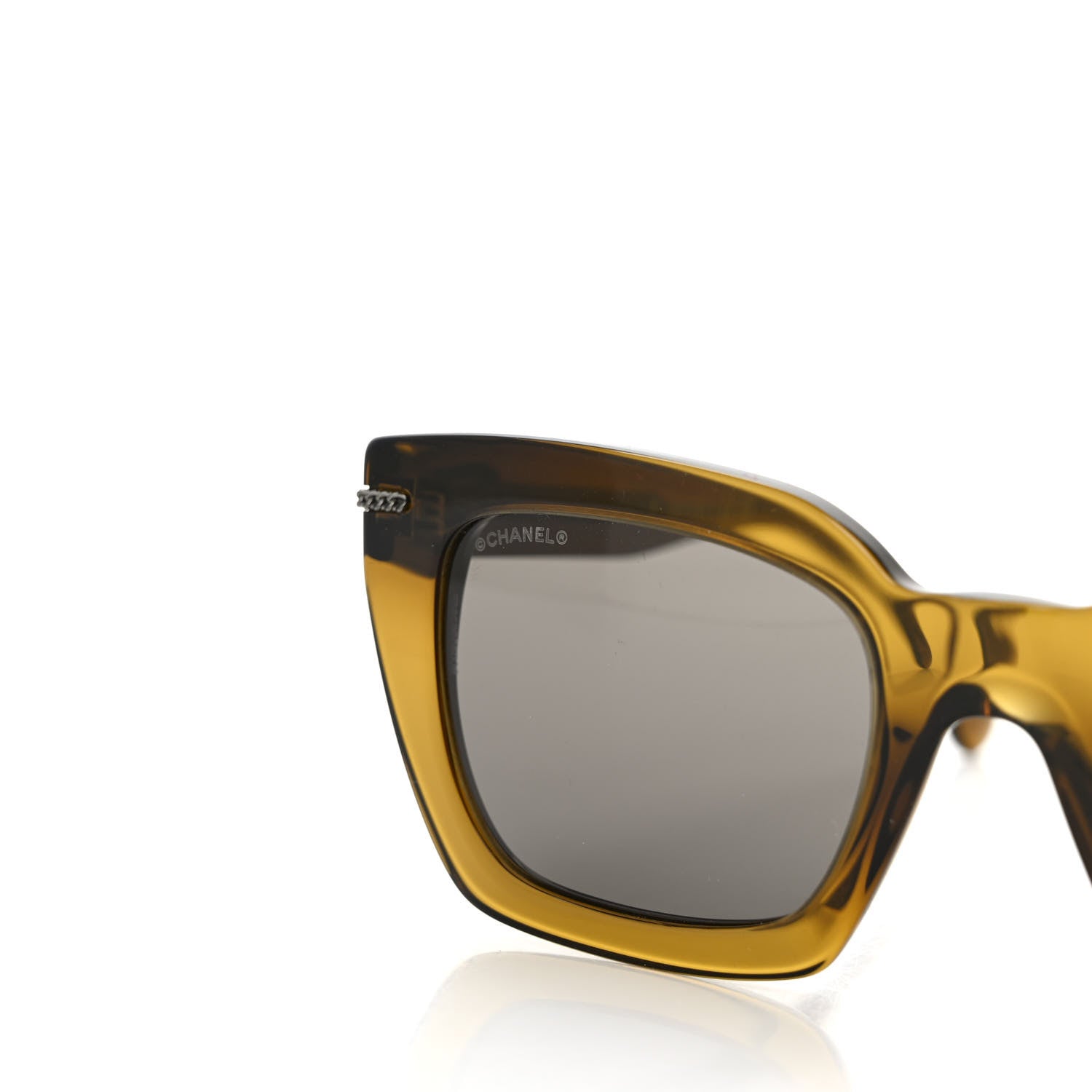 Chanel Acetate Square Sunglasses 5509 Khaki 5 of 7