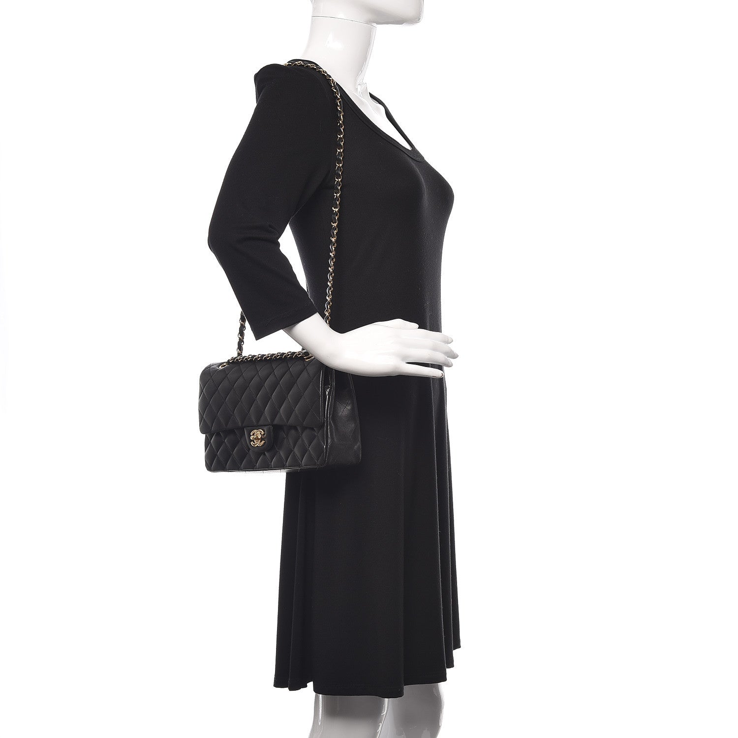 Chanel Lambskin Quilted Medium Double Flap Black 2 of 11