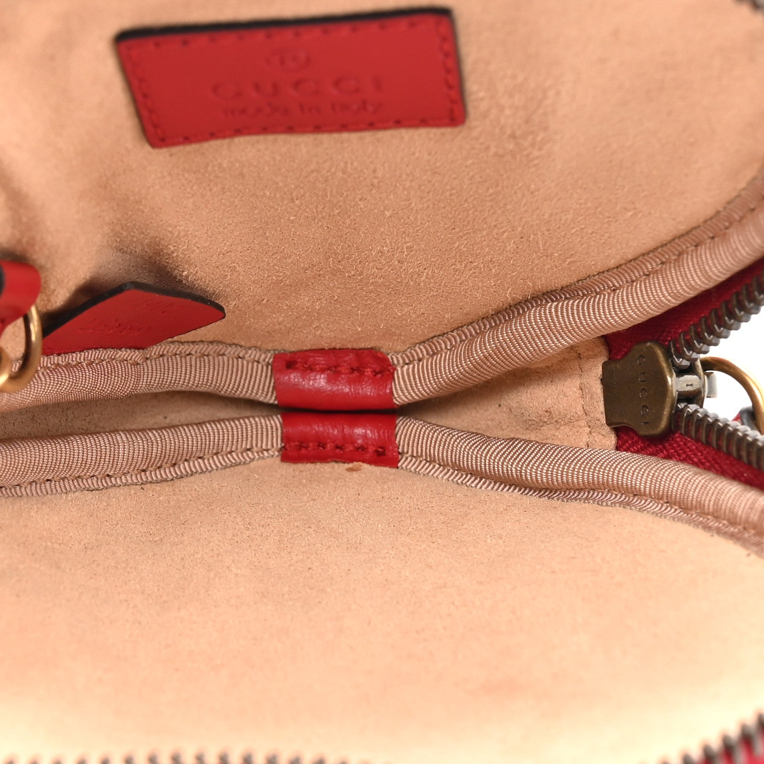 Gucci Calfskin Matelasse Chevron GG Marmont Heart Coin Purse Romantic Cerise 5 of 7
