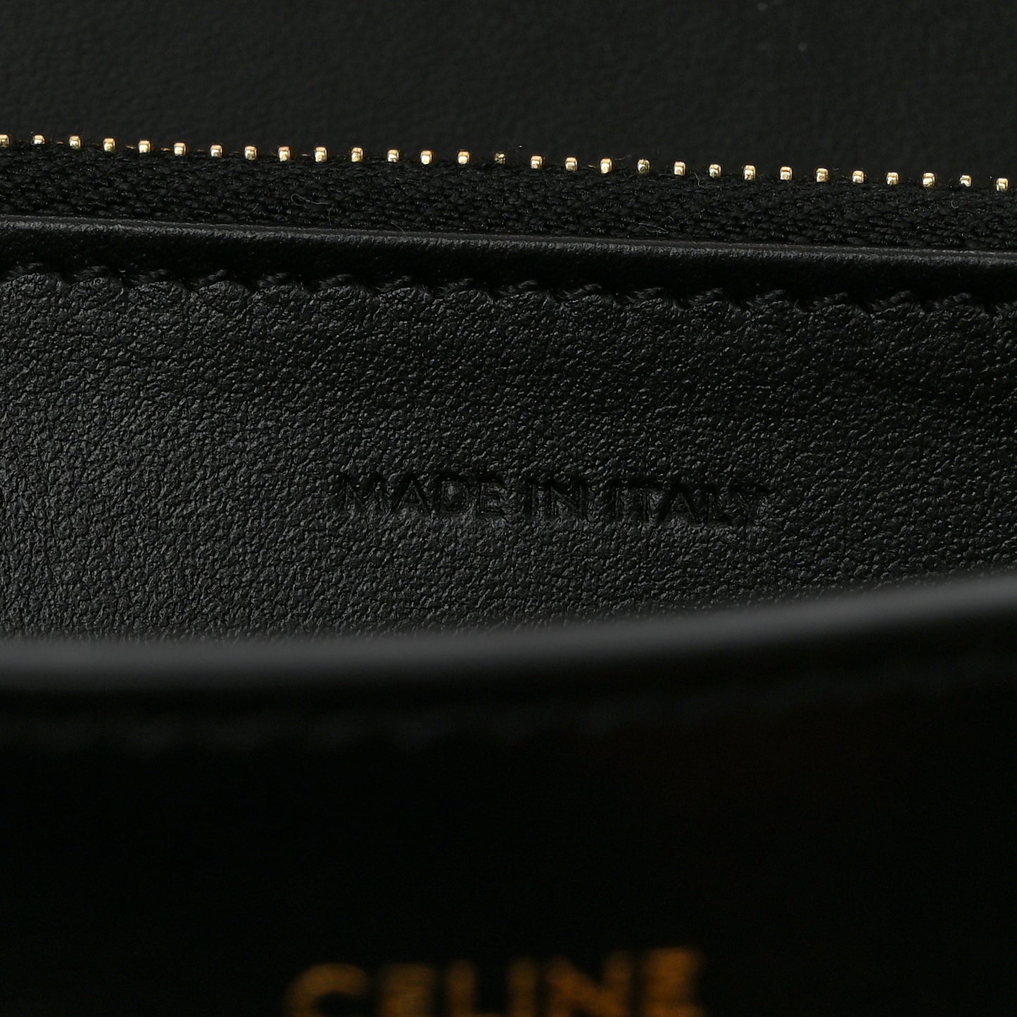 Shiny Calfskin Long Triomphe Wallet Black