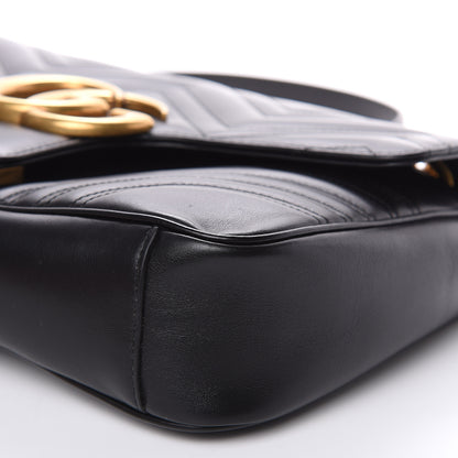 Gucci Calfskin Matelasse Medium GG Marmont Shoulder Bag Black 9 of 10
