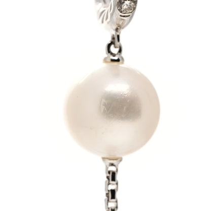 David Yurman Sterling Silver Diamond Pearl Five Station Pave Drop Earrings 9 of 9