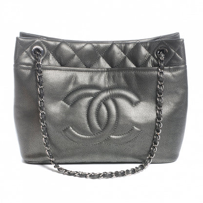 Chanel Caviar Timeless CC Tote Dark Silver 1 of 7