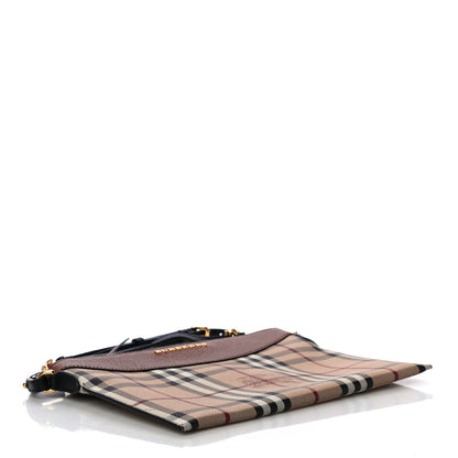Burberry Haymarket Check Peyton Crossbody Clutch Bag Toffee 4 of 10