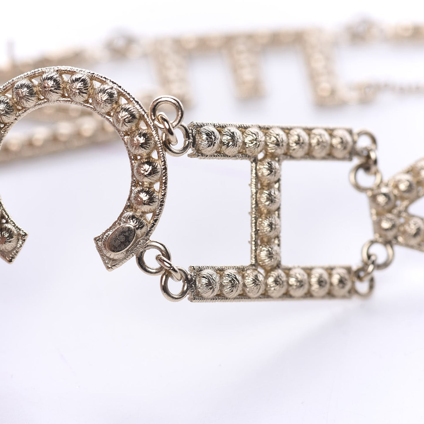 Crystal Cha-Nel Logo Drop Earrings Gold