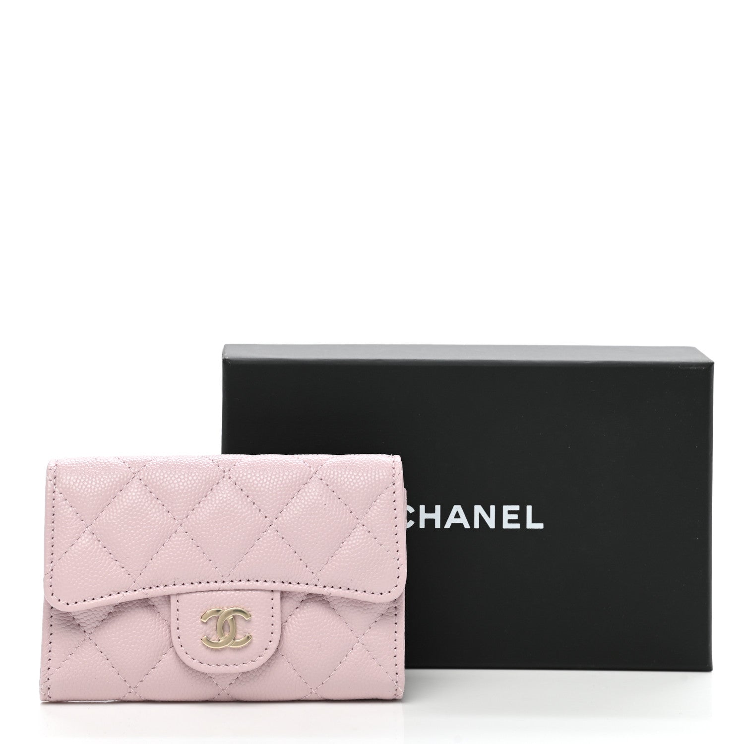 Chanel Caviar Quilted Flap Card Holder Wallet Light Pink 9 of 9