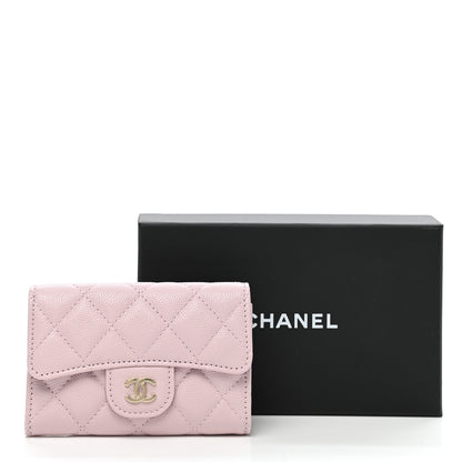 Chanel Caviar Quilted Flap Card Holder Wallet Light Pink 9 of 9