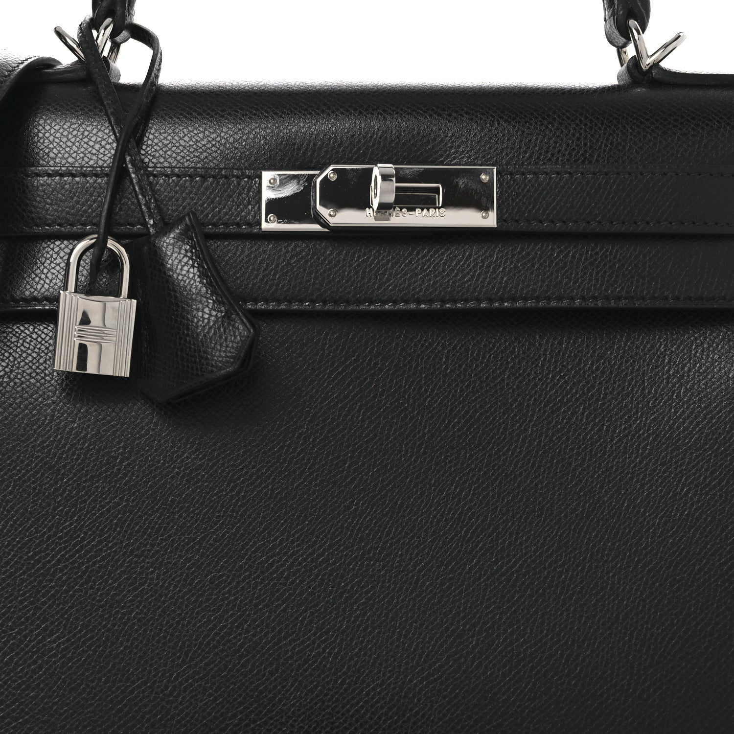 Hermes Veau Grain Lisse Kelly Sellier 28 Black 8 of 12