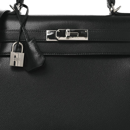 Hermes Veau Grain Lisse Kelly Sellier 28 Black 8 of 12