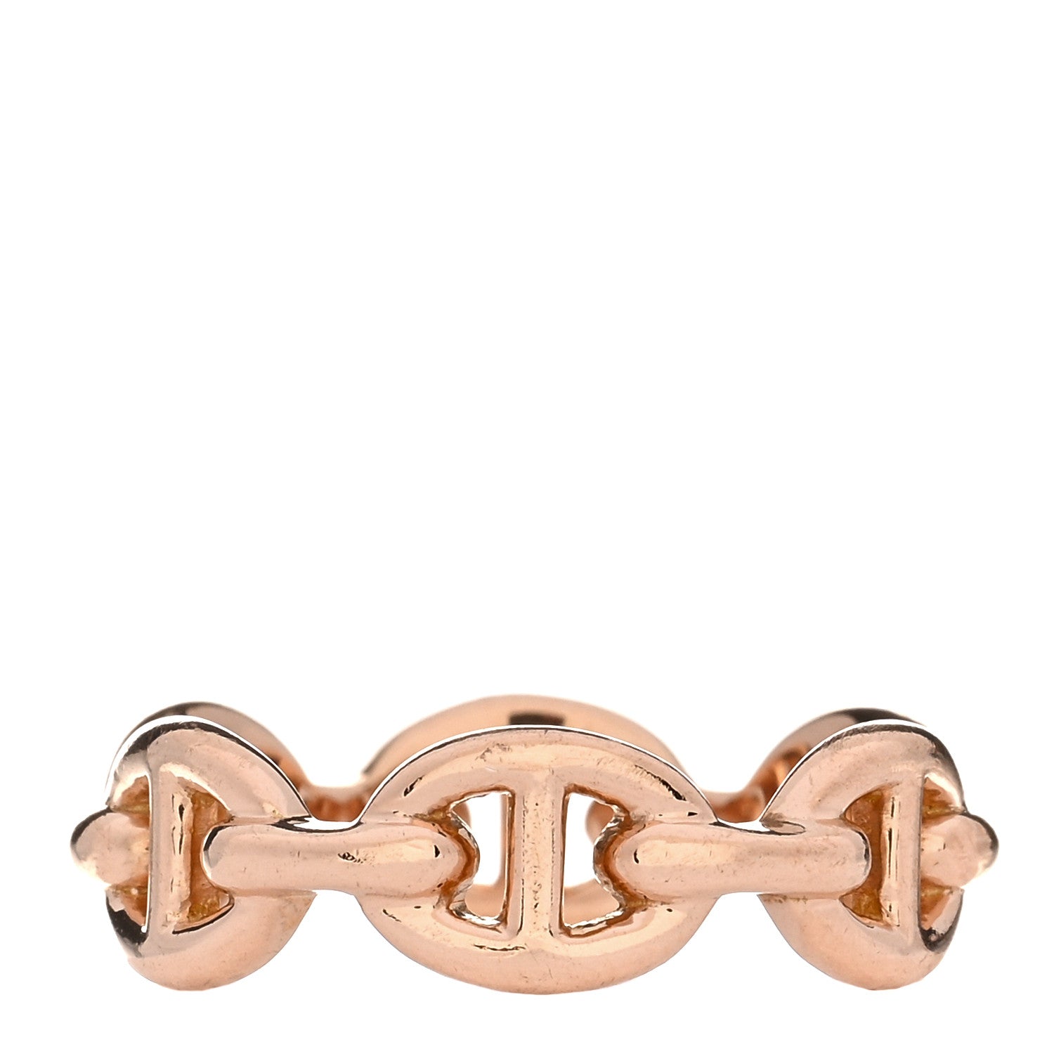 Hermes 18K Rose Gold PM Chaine d'Ancre Enchainee Ring 50 5.25 3 of 5