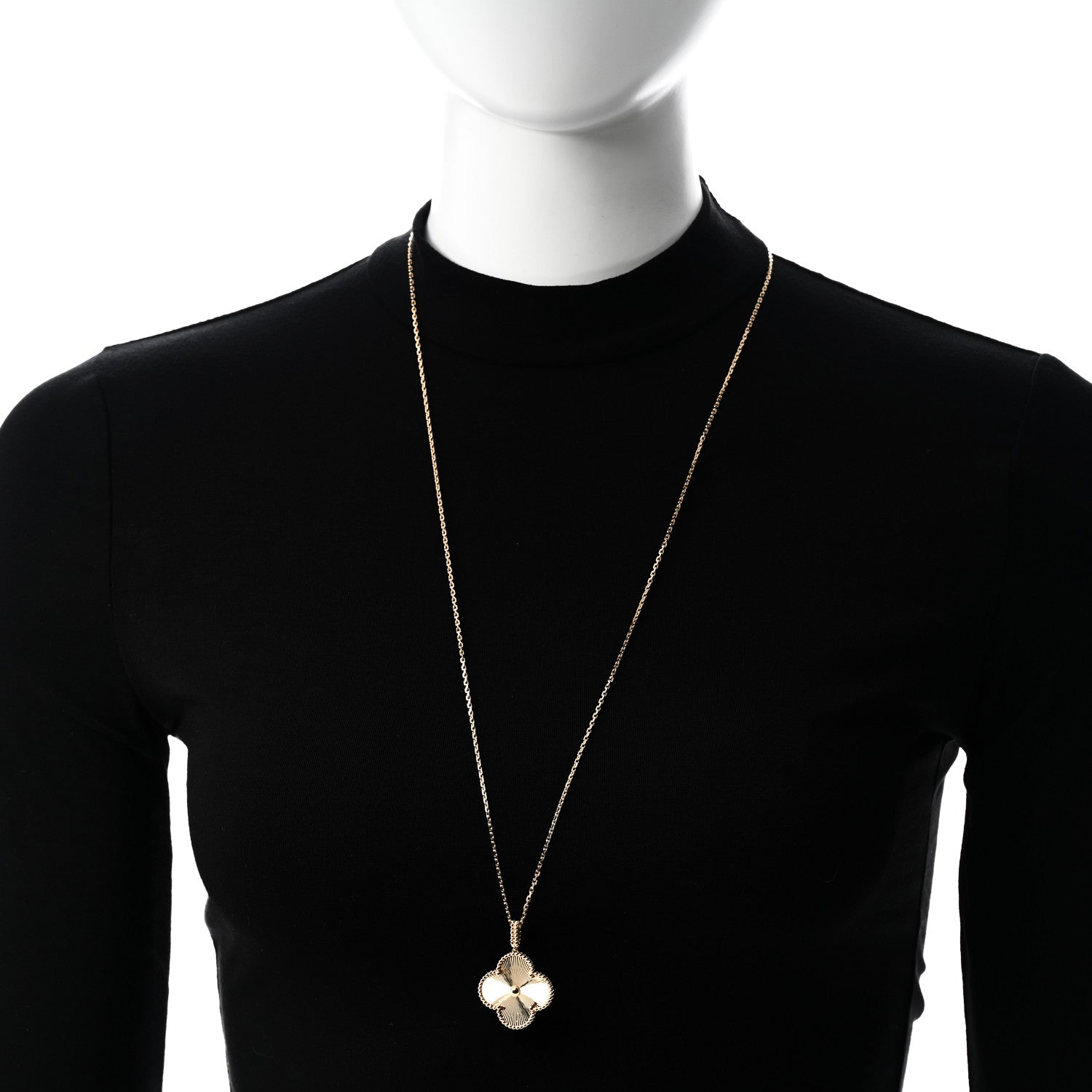 Van Cleef & Arpels 18K Yellow Gold Guilloche Magic Alhambra Long Necklace 2 of 6