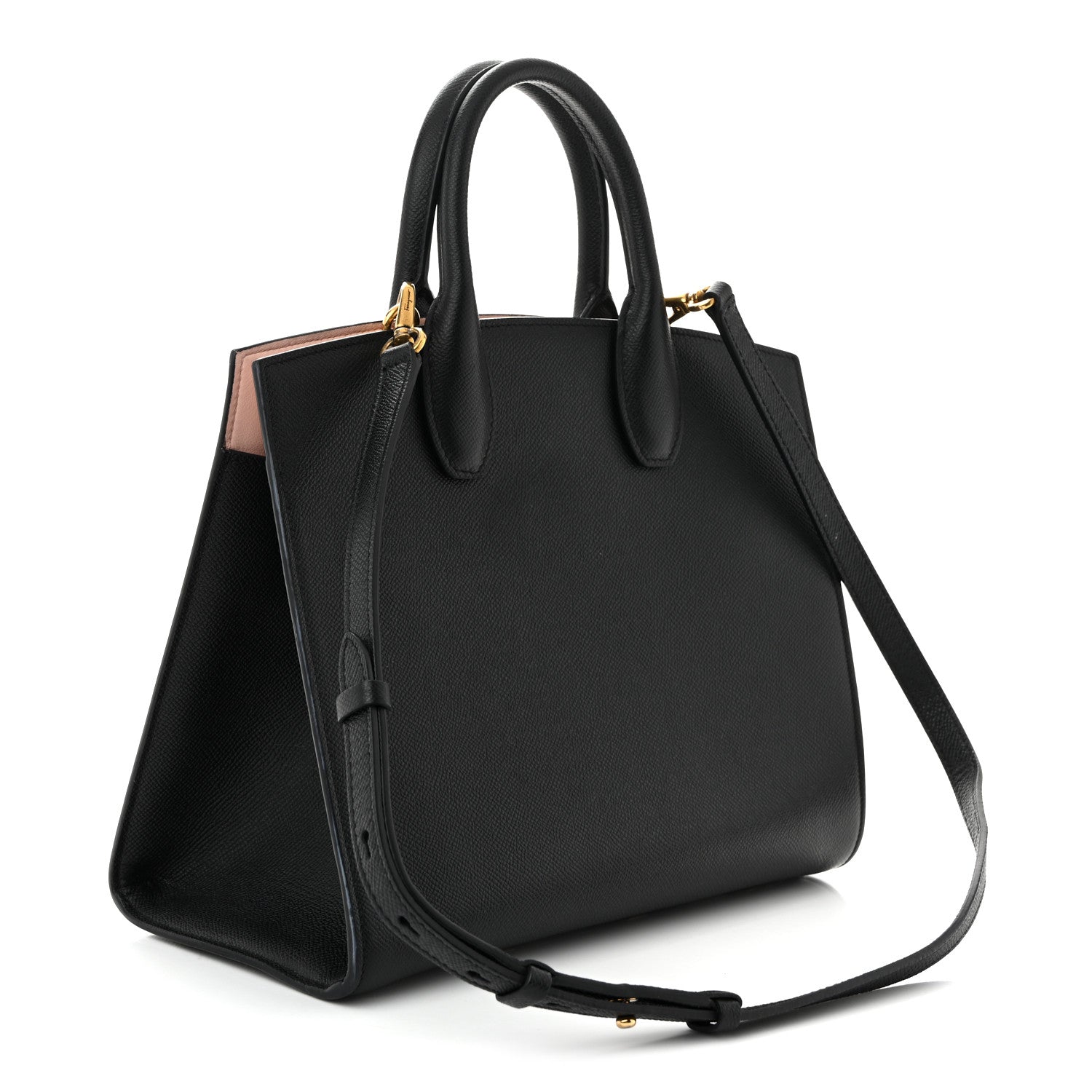 Salvatore Ferragamo Hammered Calfskin Medium The Studio Box Bag Black 3 of 9