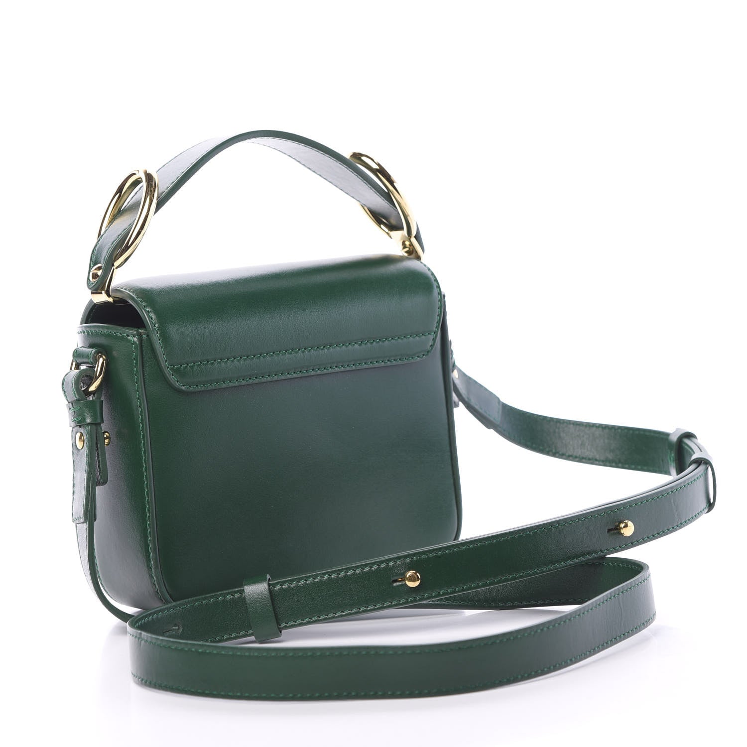 Chloe Shiny Calfskin Suede Mini C Double Carry Green 2 of 9
