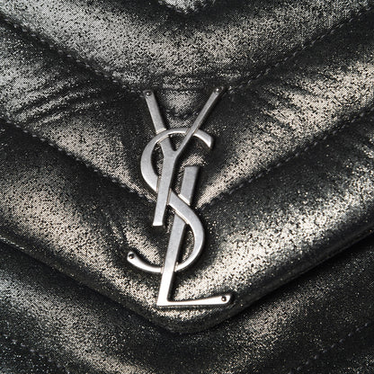Saint Laurent Metallic Calfskin Y Calfskin Monogram Small Loulou Chain Satchel Dark Grey 19 of 19