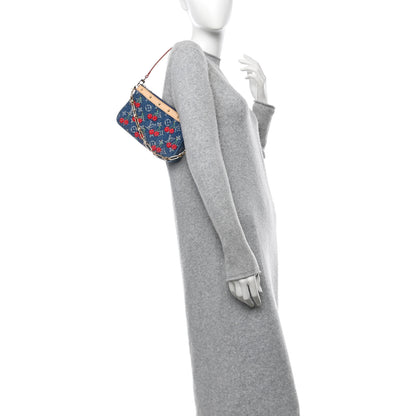 Louis Vuitton LV X TM Monogram Denim Cerises Pochette Accessories Blue 2 of 10