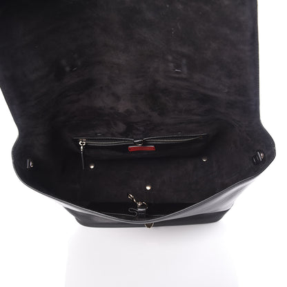 Valentino Garavani Calfskin Medium Rockstud All Over Demilune Double Handle Satchel Black 7 of 8
