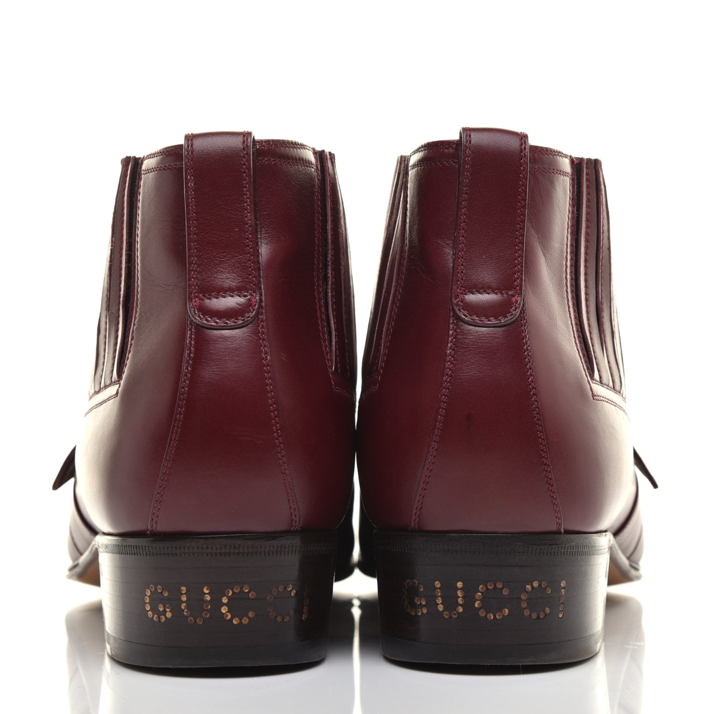 New Waxed Calfskin Mens G Medallion Toe Ankle Boots 10.5 Red Bordeaux