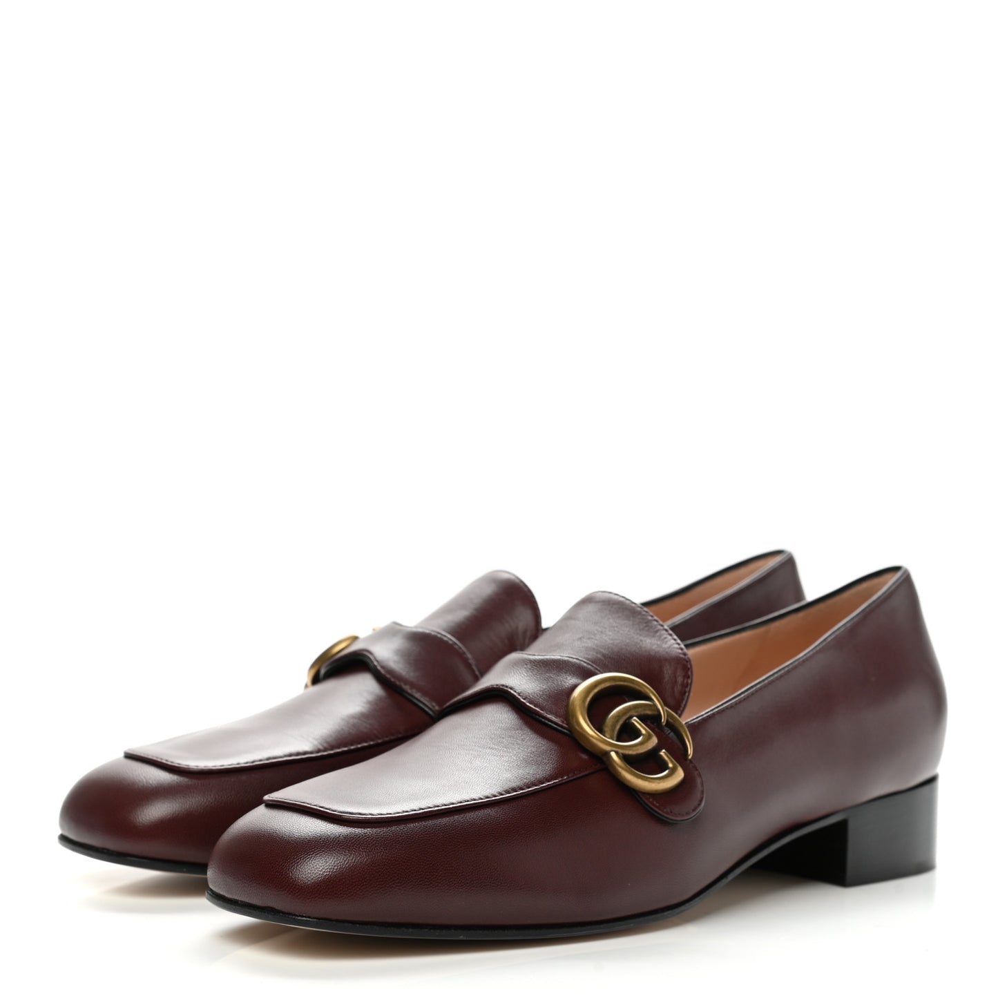 Malaga Kid Womens GG Marmont Loafers 40.5 Vintage Bordeaux