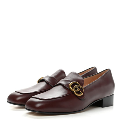 Gucci Malaga Kid Womens GG Marmont Loafers 40.5 Vintage Bordeaux 3 of 9