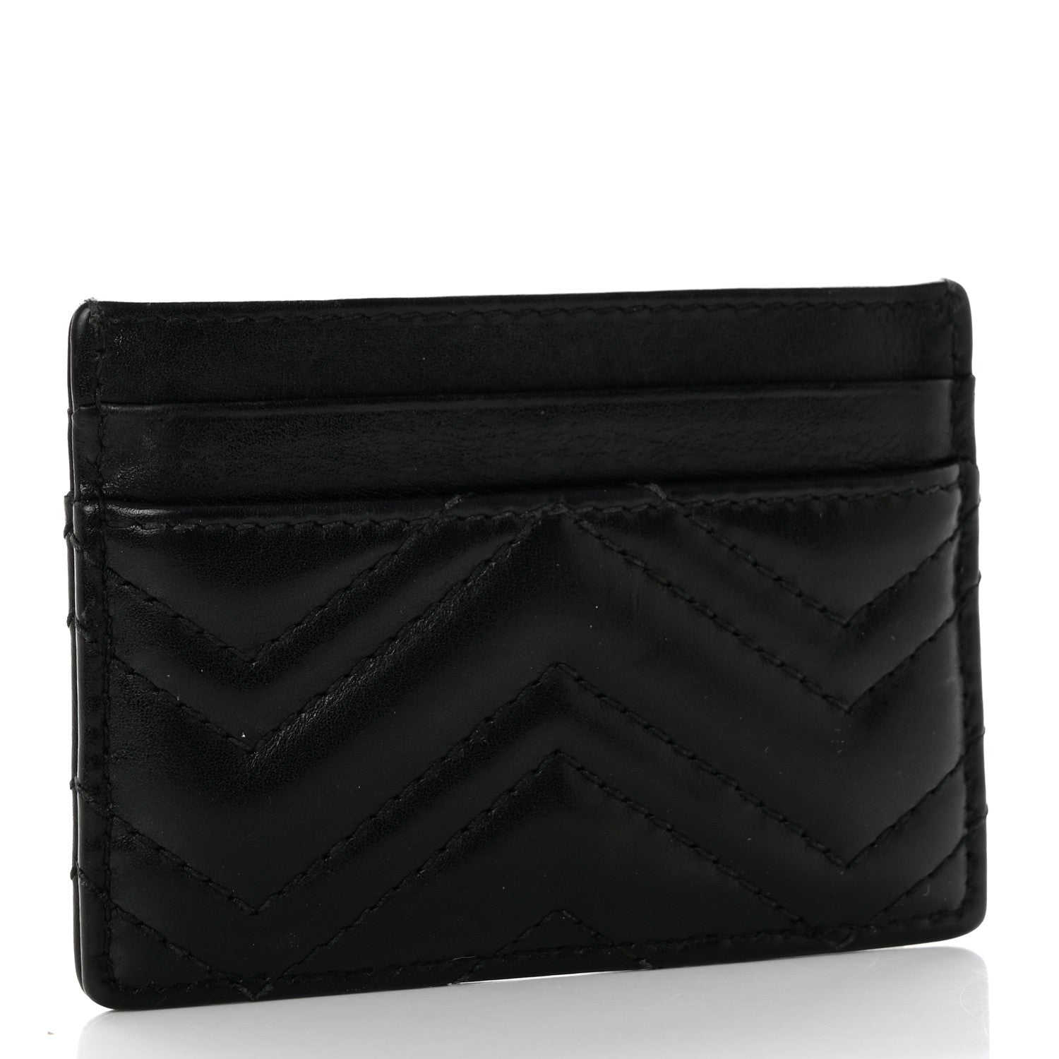 Gucci Calfskin Matelasse GG Marmont Card Holder Black 3 of 6
