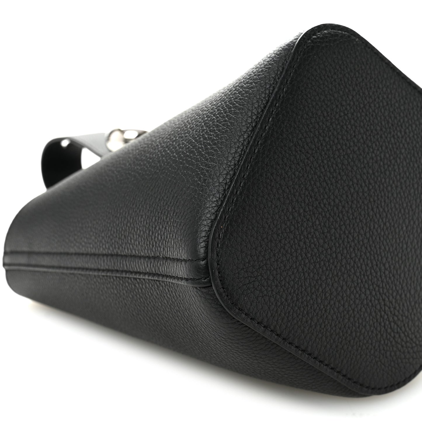Soft Grained Calfskin Mini Pebble Bucket Bag Black