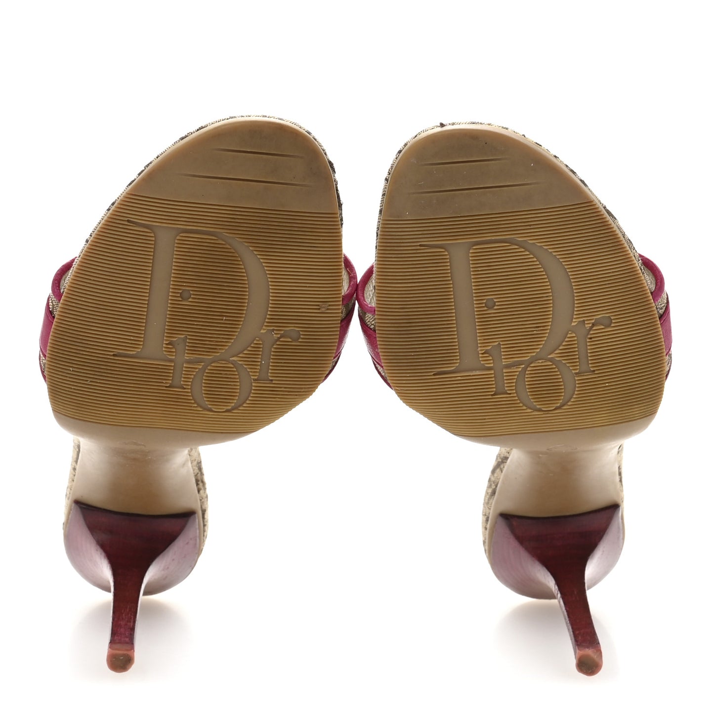 Monogram Logo Sandals 39 Beige Dark Pink