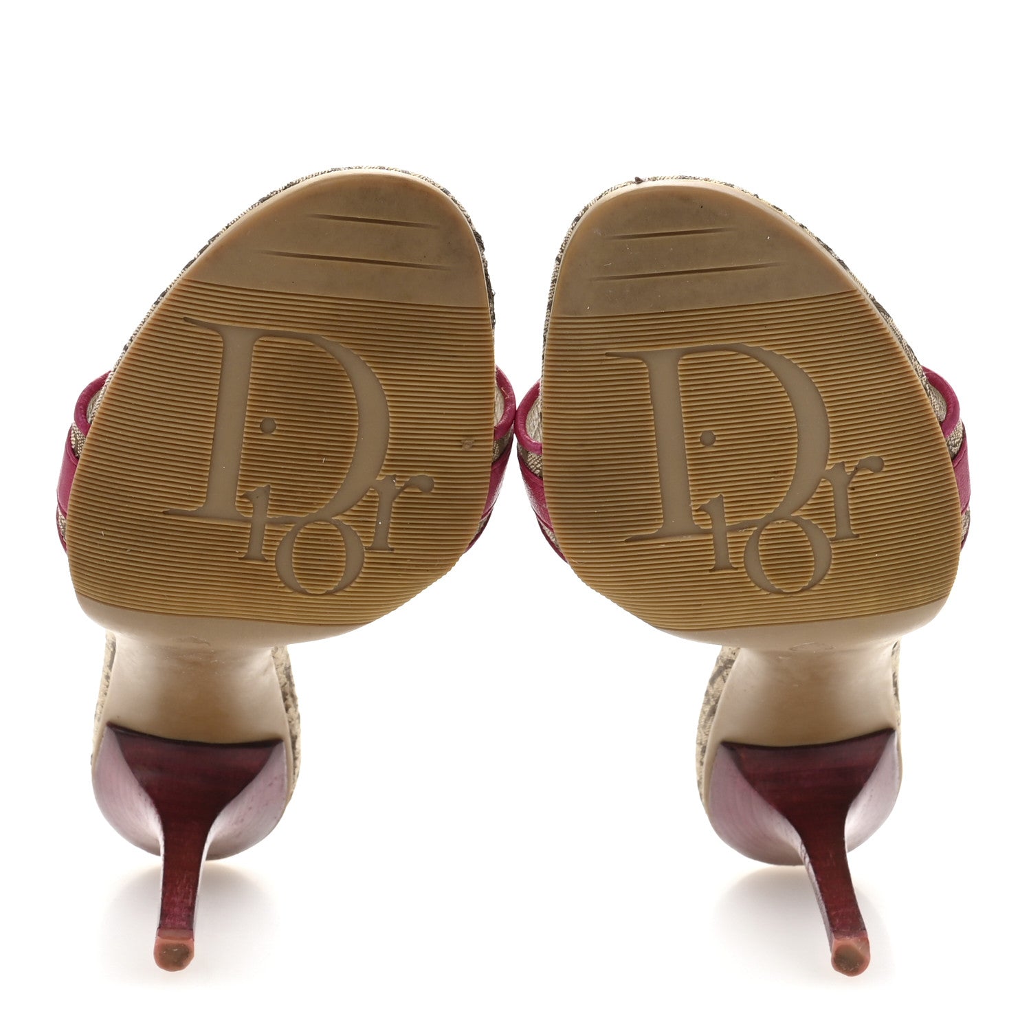 Christian Dior Monogram Logo Sandals 39 Beige Dark Pink 6 of 11