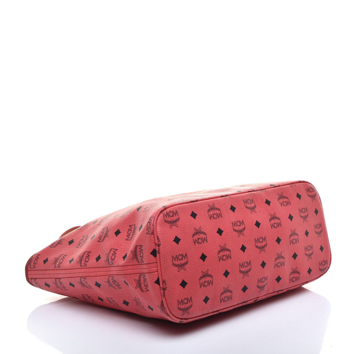 MCM Visetos Medium Shopper Tote Pink 4 of 9
