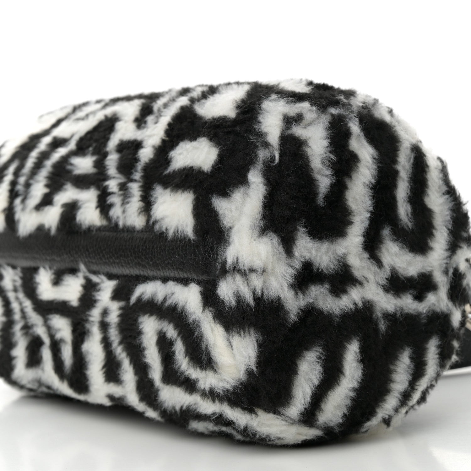 Marc Jacobs Faux Fur The Duffle Top Handle Bag Black White 10 of 10