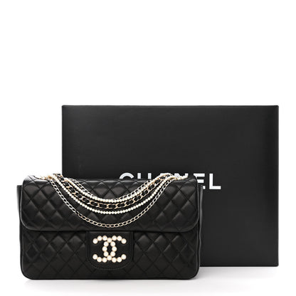 Chanel Lambskin Quilted Medium Westminster Pearl Flap Black 11 of 11