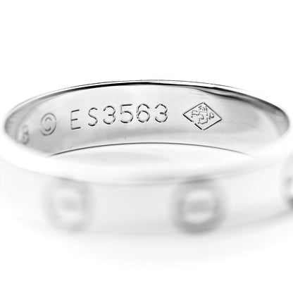 Cartier 18K White Gold 3.5mm LOVE Wedding Band Ring 48 4.5 5 of 5