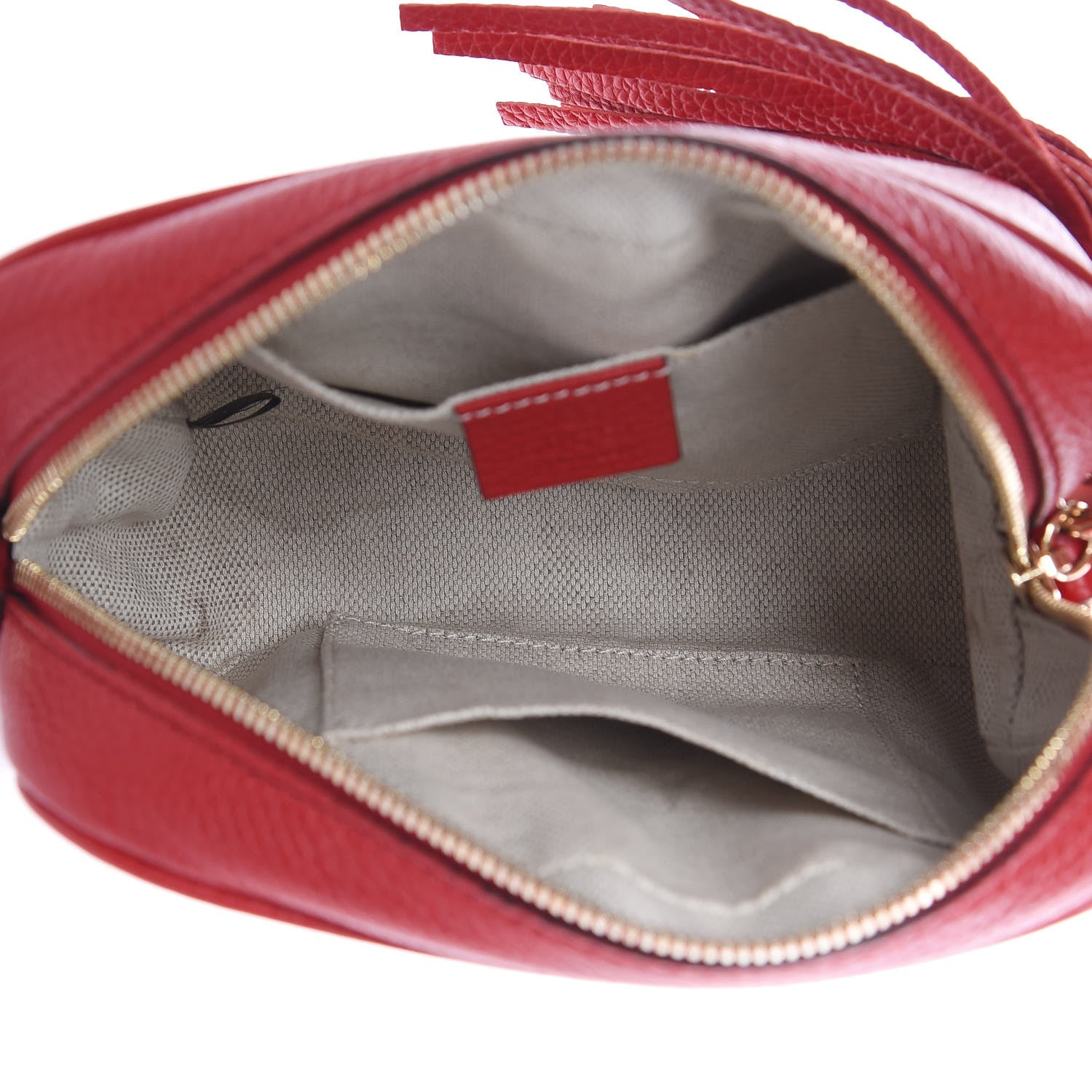 Gucci Pebbled Calfskin Small Soho Disco Bag Tabasco Red 5 of 14