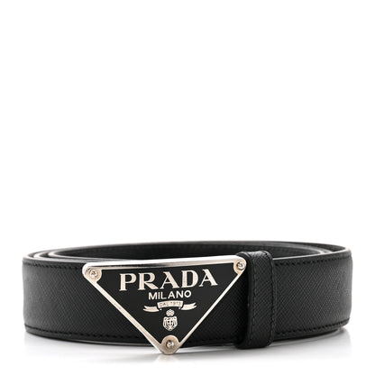 Prada Saffiano Triangle Belt 100 40 Black 1 of 8
