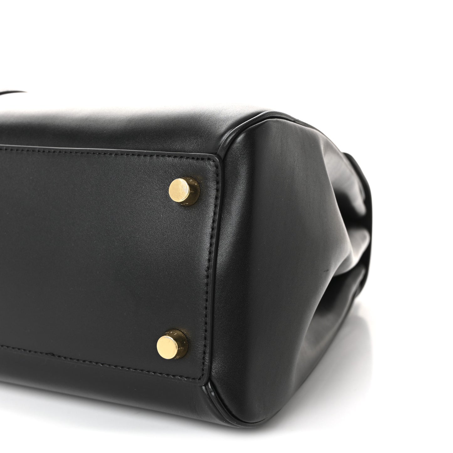 Satinated Calfskin Medium 16 Top Handle Bag Black