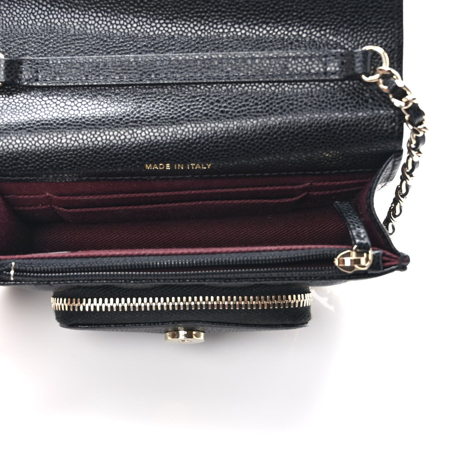 Caviar Quilted Business Affinity Clutch With Chain Black