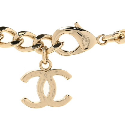 Chanel Pearl Crystal CC Chain Choker Necklace Gold 5 of 5
