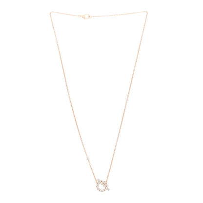 Hermes 18K Rose Gold Diamond Finesse Pendant Necklace 2 of 4