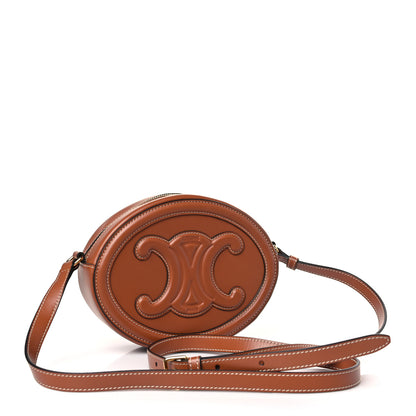 Celine Smooth Calfskin Cuir Triomphe Oval Bag Tan 3 of 9