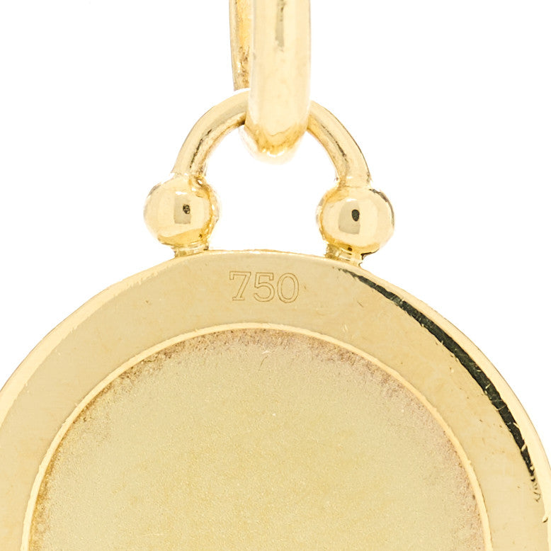 Temple St. Clair 18K Yellow Gold Diamond 14mm Angel Pendant 3 of 4