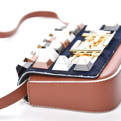 Fendi Vitello Dolce Calf Hair Studded Mini 3Baguette Shoulder Bag Caramello Iris 11 of 16