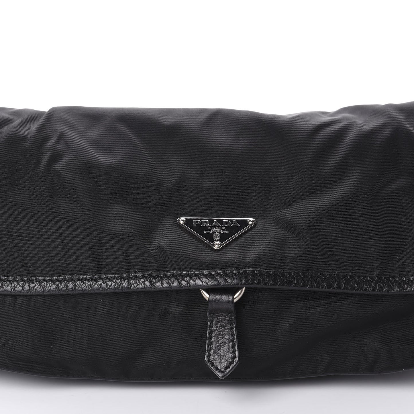 Nylon Vitello Daino Shoulder Bag Black