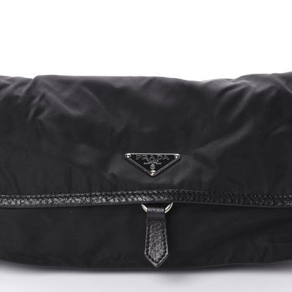 Prada Nylon Vitello Daino Shoulder Bag Black 8 of 9