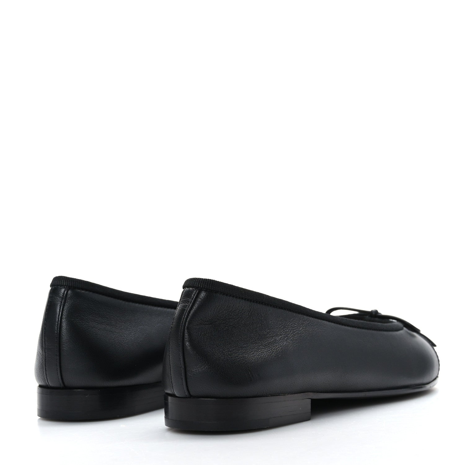 Chanel Lambskin Patent CC Cap Toe Ballerina Flats 36.5 Black 4 of 8
